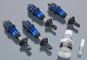 Shocks, GTR aluminum, blue-anodized (fully assembled w/o springs) (4)