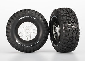 Tires & wheels, assembled, glued (SCT Split-Spoke, satin, black beadlock wheel, BFGoodrich Mud-Terrain T/A KM2 tire, foam inserts) (2) (front/rear) afbeelding