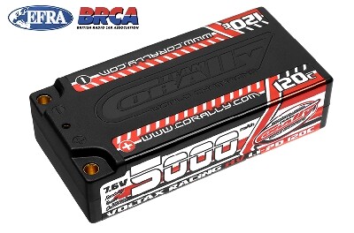 Team Corally - Voltax 120C 5000mAh 2S Competition LiPo HV accu - Shorty afbeelding