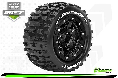 Louise MT-Pioneer MFT banden op zwarte velgen - 1/2 offset - Traxxas Maxx afbeelding