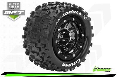 Louise MT-Uphill MFT banden op black/chrome velgen - 1/2 offset - Traxxas Maxx afbeelding