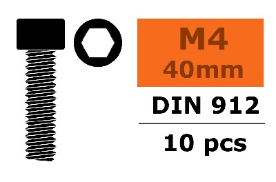 Cilinderschroef met binnenzeskant, M4X40, Staal (10st) afbeelding