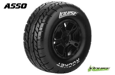 Louise SC-ROCKET shortcourse Soft banden op zwarte velgen - SC10 (4x4) afbeelding