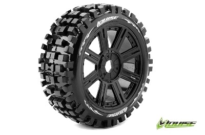 Louise B-ULLDOZE banden op zwarte spaak velgen voor 1/8 buggy afbeelding