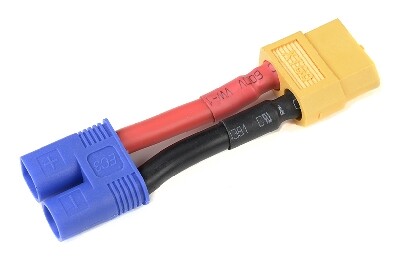 Conversie kabel EC3 Man > XT60 Vrouw met silicone kabel 12AWG afbeelding