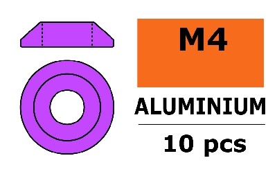 Aluminium Washer voor M4 Button Head Screws (BD: 12mm) - Paars - 10st afbeelding