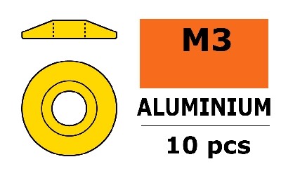 Aluminium Washer voor M3 Button Head Screws (BD: 15mm) - Goud - 10st afbeelding