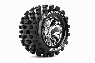 Louise MT-Rock Banden Set - 2.8" Velgen Chrome - Hex 12mm (electro 2WD: RR) afbeelding