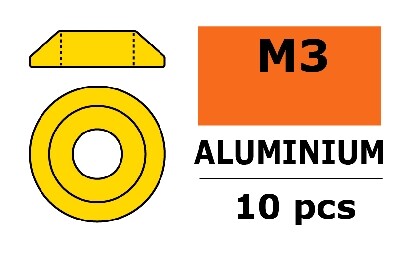 Aluminium Washer voor M3 Button Head Screws (BD: 10mm) - Goud - 10st afbeelding
