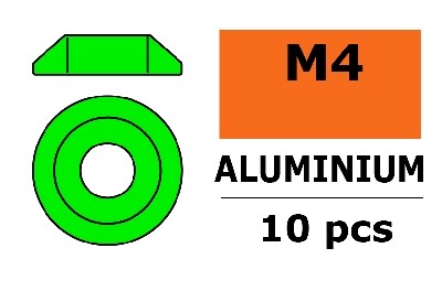 Aluminium Washer voor M4 Button Head Screws (BD: 12mm) - Groen - 10st