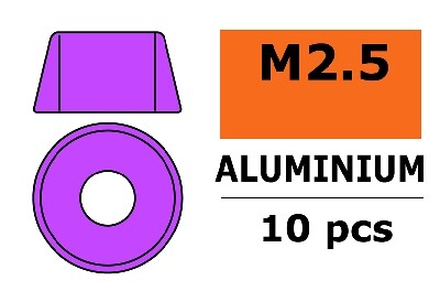 Aluminium Washer voor M2.5 Socket Head Screws (BD: 7mm) - Paars - 10st afbeelding