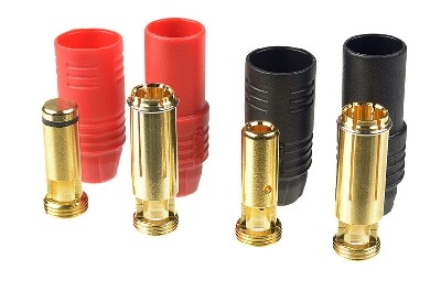 Connector AS-150 - Anti Spark - Goudcontacten - Mannelijk + Vrouwelijk - Rood + Black afbeelding