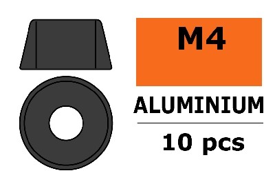 Aluminium Washer voor M4 Socket Head Screws (BD: 10mm) - Gun Metal - 10st afbeelding