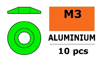 Aluminium Washer voor M3 Button Head Screws (BD: 15mm) - Groen - 10st afbeelding