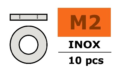 Vlakke sluitring, M2, Inox (10st) afbeelding