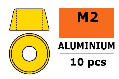 Aluminium Washer voor M2 Socket Head Screws (BD: 6mm) - Goud - 10st afbeelding