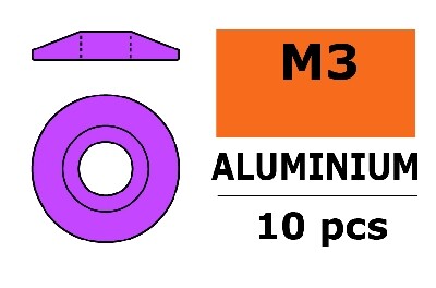 Aluminium Washer voor M3 Button Head Screws (BD: 15mm) - Paars - 10st afbeelding