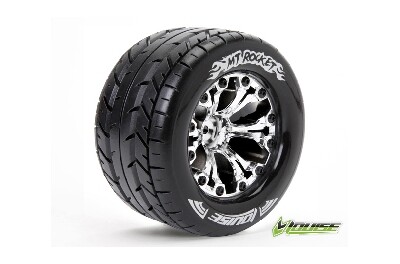 Louise MT-Rocket Banden Set - 2.8" Velgen Chrome - Hex 12mm (electro 2WD: RR)