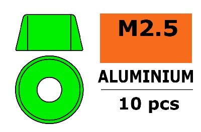 Aluminium Washer voor M2.5 Socket Head Screws (BD: 7mm) - Groen - 10st afbeelding