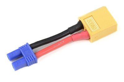 Conversie kabel EC2 Vrouw > XT60 Man met silicone kabel 14AWG afbeelding
