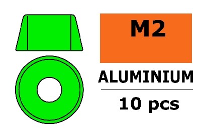 Aluminium Washer voor M2 Socket Head Screws (BD: 6mm) - Groen - 10st afbeelding