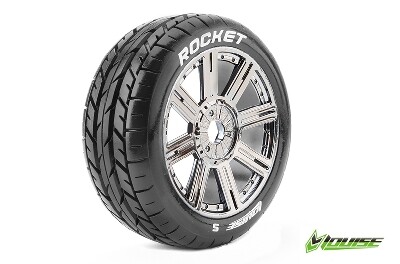 Louise B-Rocket banden op black/chrome spaak velgen voor 1/8 buggy afbeelding