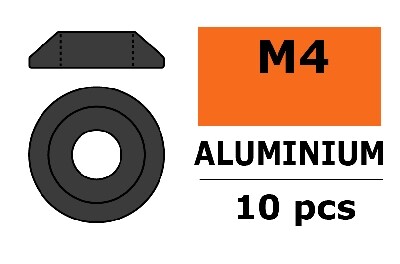 Aluminium Washer voor M4 Button Head Screws (BD: 12mm) - Gun Metal - 10st afbeelding