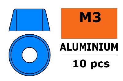 Aluminium Washer voor M3 Socket Head Screws (BD: 8mm) - Blauw - 10st - TopRC