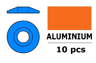 Aluminium Washer voor M3 Button Head Screws (BD: 15mm) - Blauw - 10st afbeelding