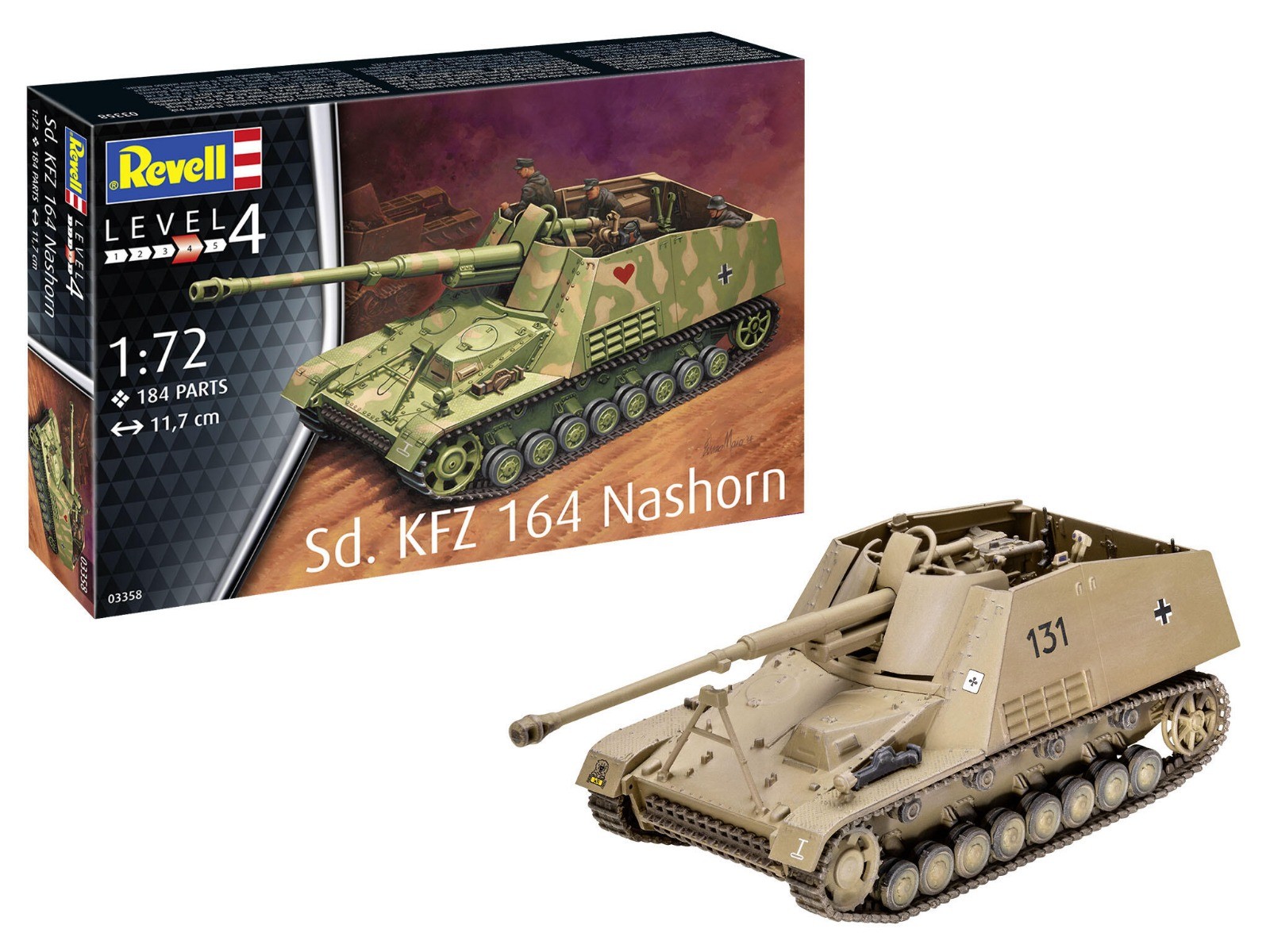 1:72 Revell 03358 Sd.Kfz. 164 Nashorn - Panzerjäger Plastic Modelbouwpakket