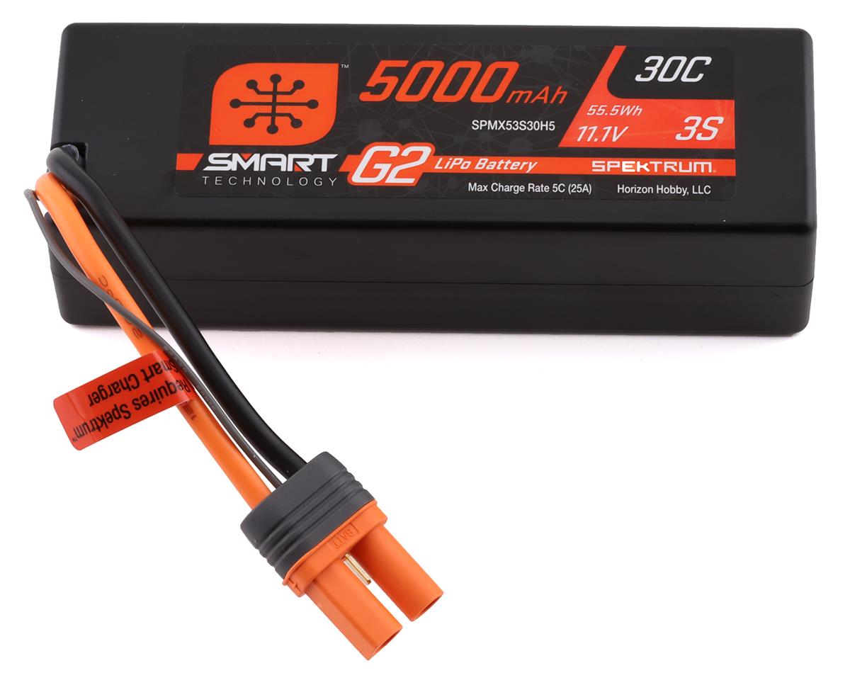 Spektrum 3S 11.1V 5000mAh 3S 30C Smart G2 Hardcase LiPo accu met IC5 stekker afbeelding