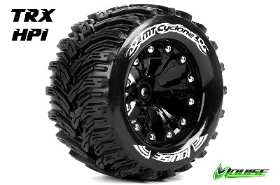 Louise MT-Cyclone Banden Set - 2.8" Velgen Zwart - 1/2" Offset - Hex 12mm (electro 2WD: FR, electro 4x4: FR/RR, nitro 2WD RR) afbeelding