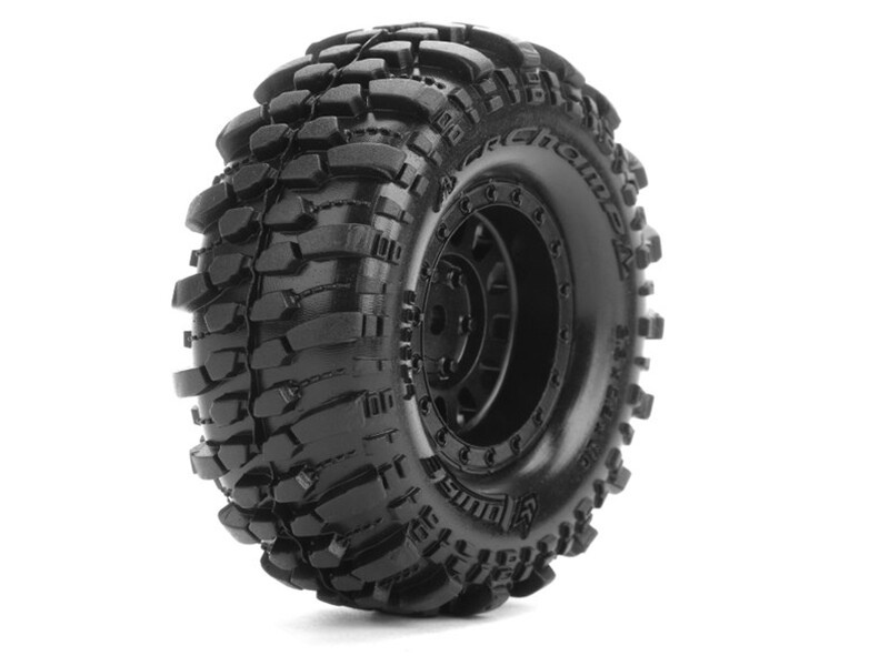 Louise CR Champ 1/18 & 1/24 Scale 1.0 Crawler Tire Super Soft / Black Rim - Hex 7mm