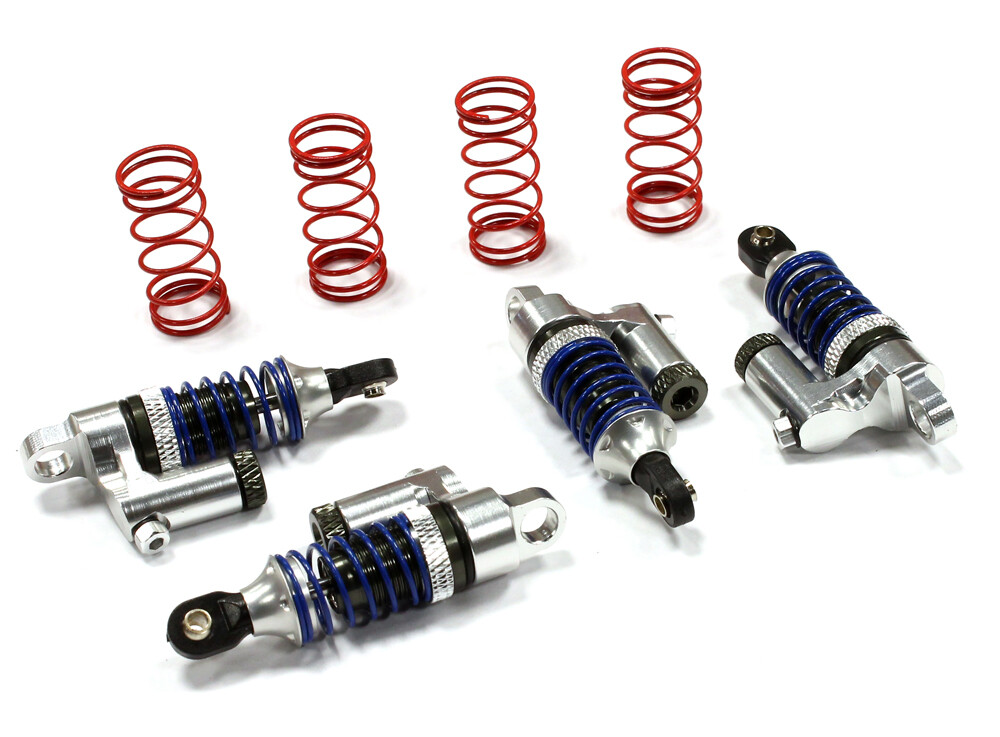 Integy Billet Piggyback Shock Set, Silver - Traxxas E-Revo/Slash 1/16
