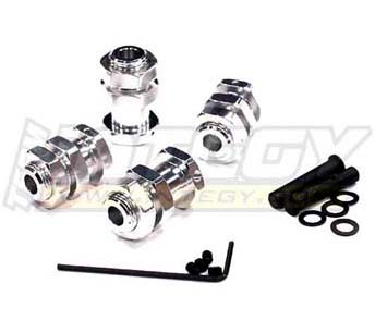 Integy Billet Extended Wheel Hub 17mm Hex, Silver - Traxxas Bandit/Slash/Rustler/Stampede 2WD