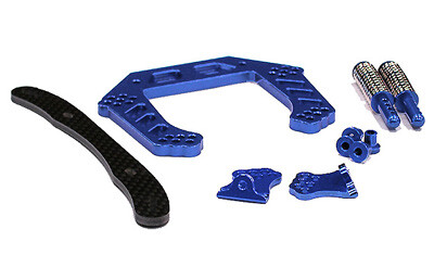 Integy 09 Alloy Front Shock tower, Blue - Traxxas Rustler afbeelding