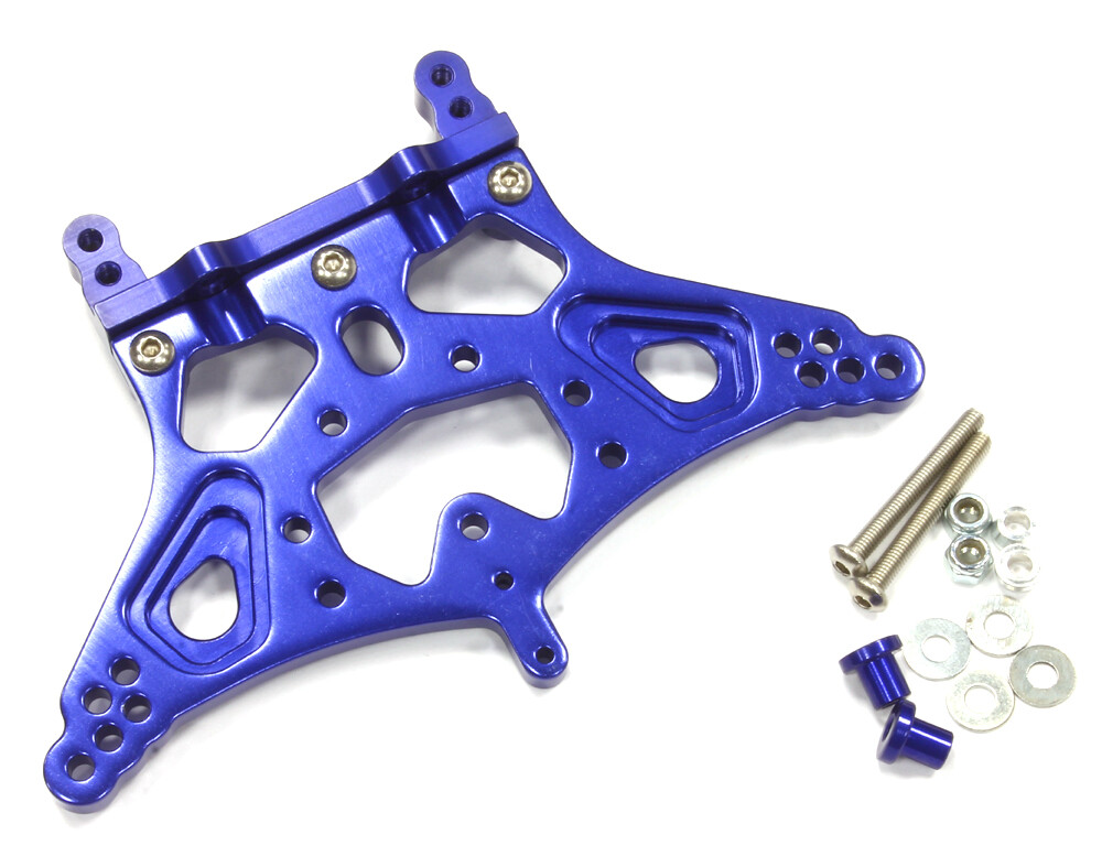 Integy Alloy Rear Shock Tower, Blue - Traxxas Rustler afbeelding