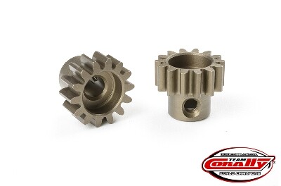 Team Corally - Mod 1.0 Pinion - Short - Hardened Steel - 15T - 5mm as afbeelding