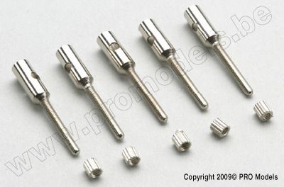 Aluminium kwiklink koppelstuk M2 voor carbon staven 4mm (5st)