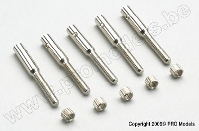 Aluminium kwiklink koppelstuk M2.5 voor carbon staven 6mm (5st) afbeelding