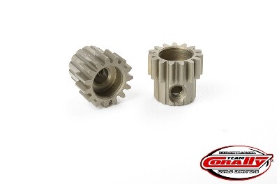 Team Corally - Mod 0.6 Pinion - Short - Hardened Steel - 15T - 3.17mm as afbeelding