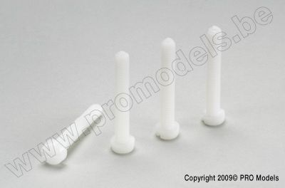 Cilinderschroef met zaaggleuf, M4X12, Nylon (5st) afbeelding