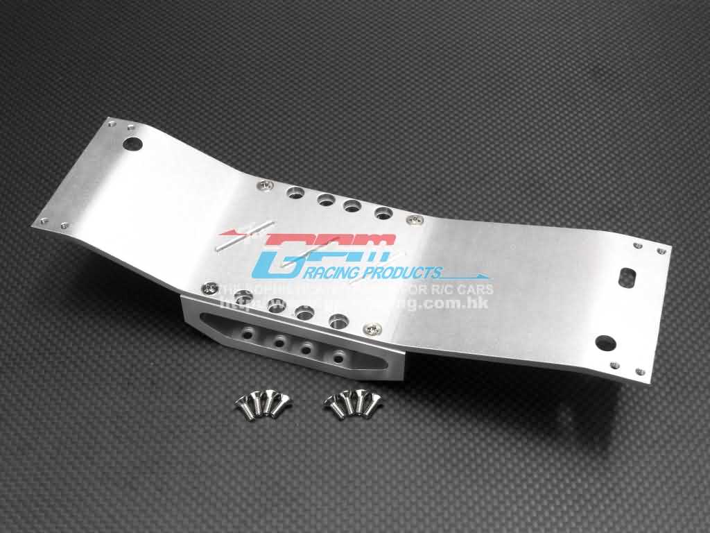 Alloy chassis lower brace + armor centre skid with screws - Blauw afbeelding