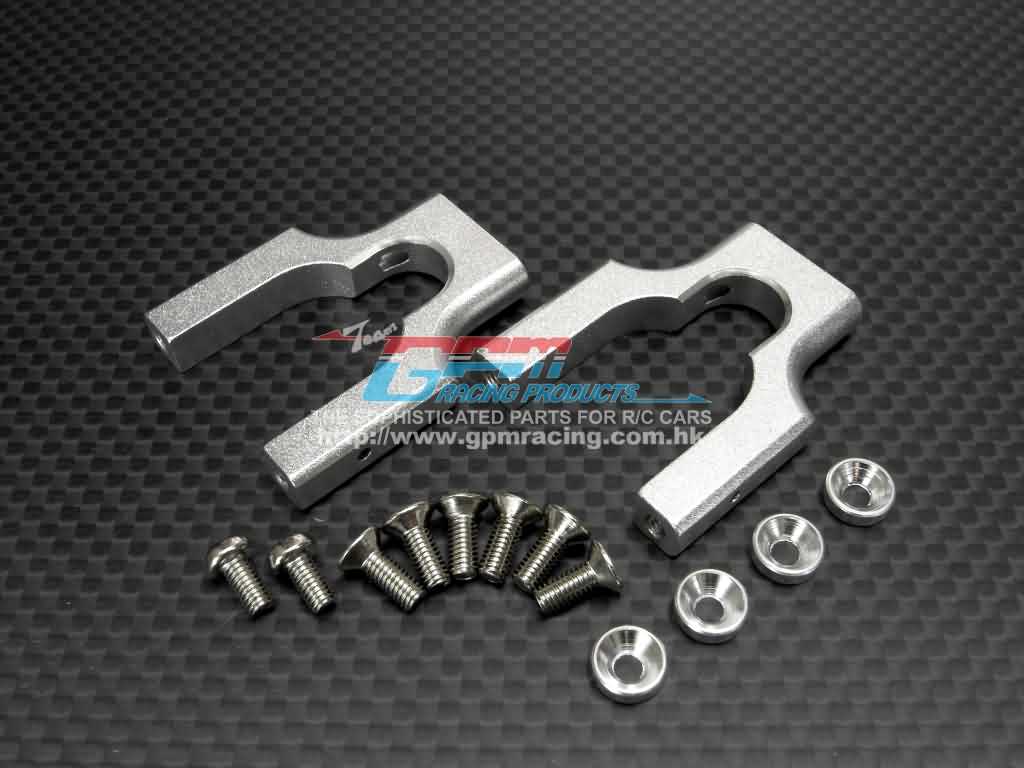Alloy throttle servo mount with screws & collars - Blauw afbeelding