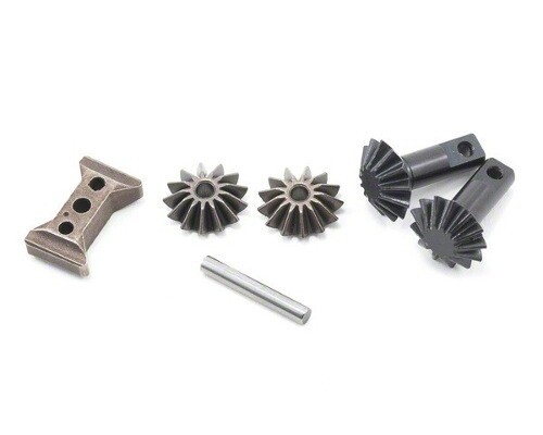 Gear set, differential (output gears (2)/ spider gears (2)/ spider gear shaft/ diff carrier support) afbeelding