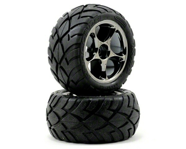 Tires & wheels, assembled (tracer 2.2" black chrome wheels, anaconda 2.2" tires with foam inserts) (2) (bandit rear) afbeelding