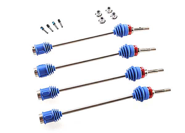Driveshafts, revo/maxx (steel constant-velocity)(assembled w/inner & outer dust boots) (for models w/sealed pivot ball suspension & 3.8 wheels)(4)
