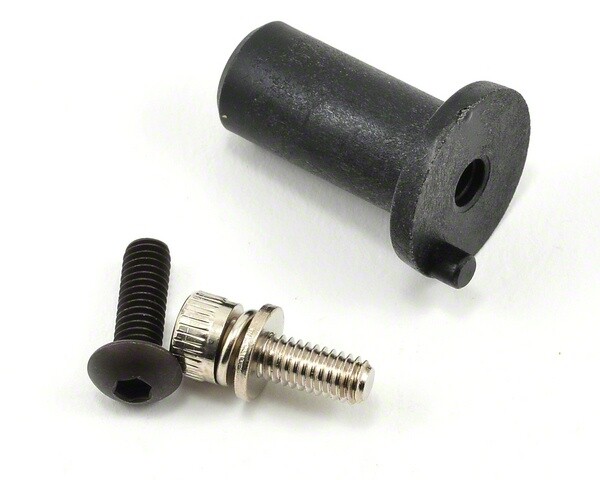 Motor mount hinge post/ 4x12mm bcs (1)/ 4x10mm cs with split and flat washer (1) (TRX-5661) afbeelding