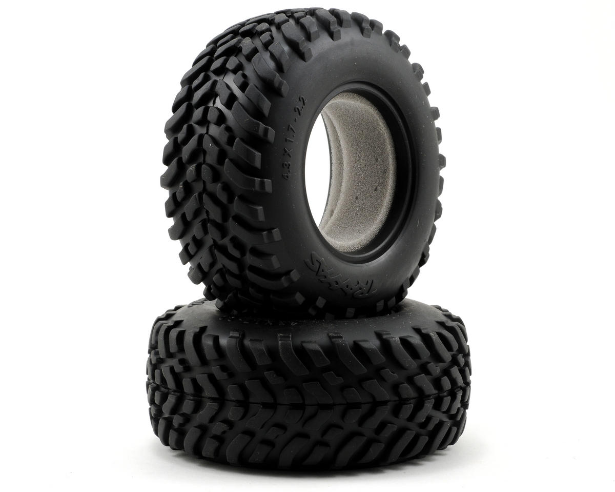Tires, off-road racing, sct dual profile 4.3x1.7- 2.2/3.0" (2)/ foam inserts (2) afbeelding