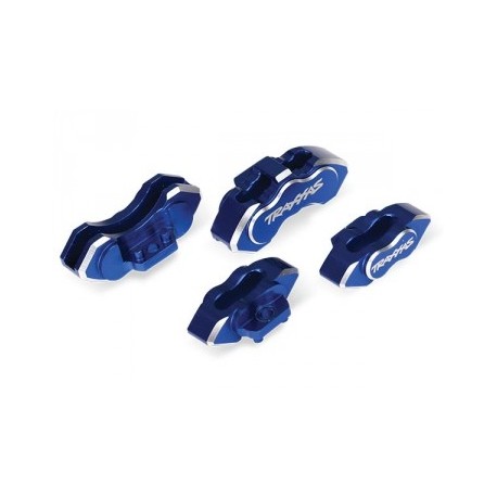 Brake calipers, 6061-T6 aluminum (blue-anodized), front (2)/ rear (2) (TRX-8367X) afbeelding